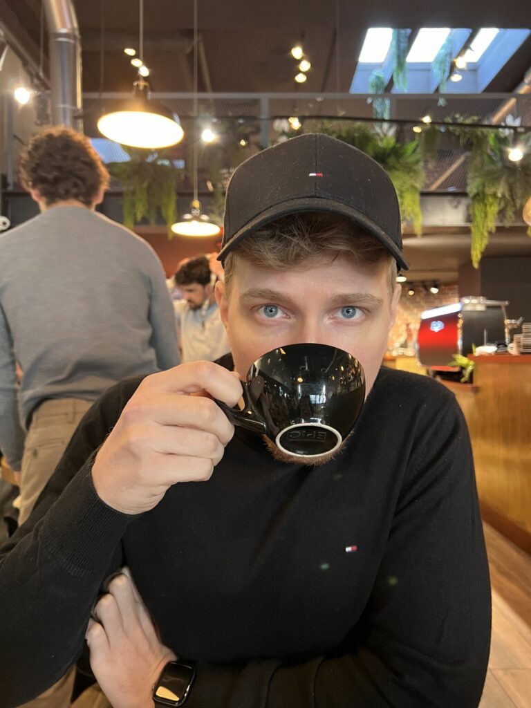 About 4 Phillip Stemann drinking-coffee in zenith brunch lisbon