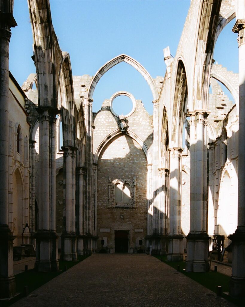 carmo convent sun hits it