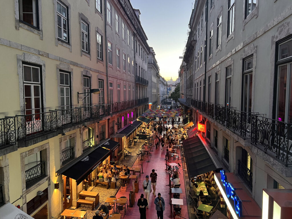Chiado Lisbon: Things to Do, Stay, Eat, and More 9 pink-pavement-lisbon