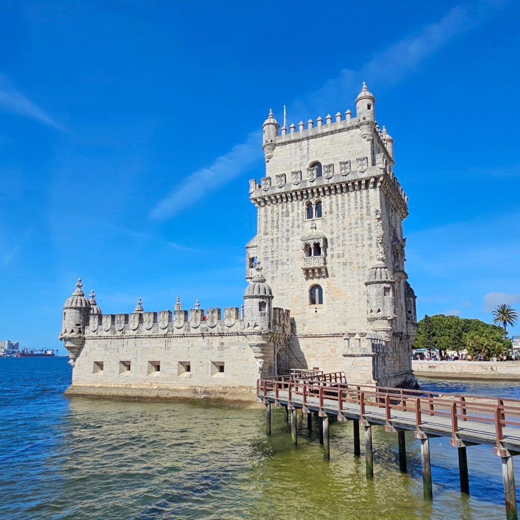 belem tower blue sky