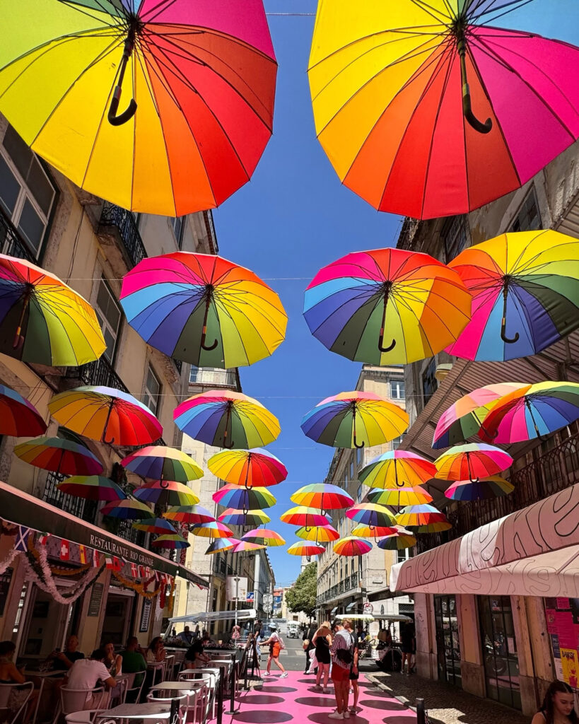 Lisbon Bucket List: 15 Must-Try Things in Lisbon 20 lisbon pink street umbrellas